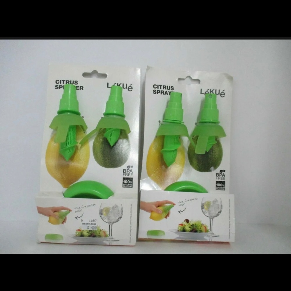 2 Lekue Citrus Sprayer Sets Bpa Free 100% Platinum Silicone For Citrus Fruits